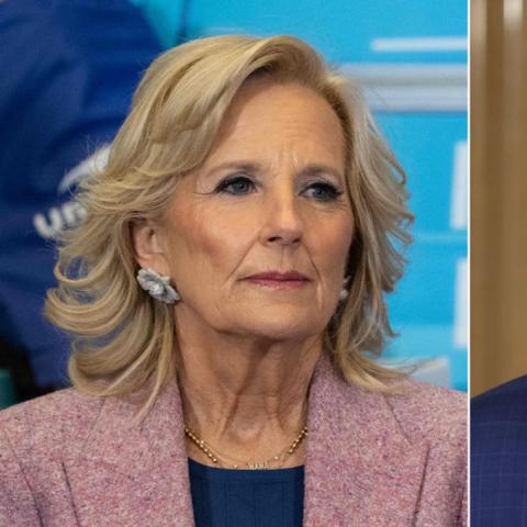 الملك تشارلز وجيل بايدن- الصورة معدلة من الانترنت