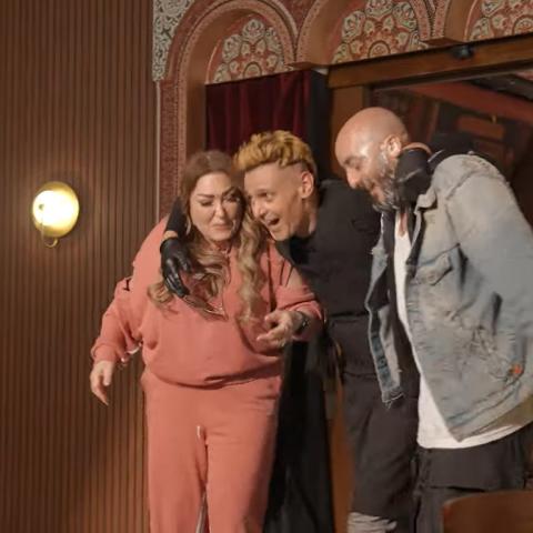 نهال عنبر وحسام الحسيني من برنامج رامز نيفر إند