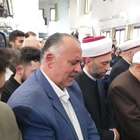 صور من تشييع جثمان الراحل محمد قنوع في جامع المزة