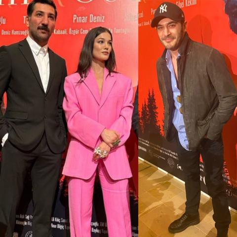 بوراك دينيز - بينار دينيز - بيركاي اتيش في افتتاح فيلم ليلة مظلمة ، صورة معدلة