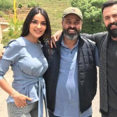 نادين نسيب نجيم - صورة من انستقرام مع تيم حسن والمخرج سامر البرقاوي