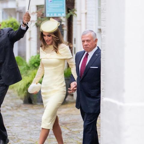 الملكة رانيا العبدالله مع جلالة الملك عبدالله بن الحسين من حفل تتويج الملك تشارلز - صورة من حسابها في انستقرام