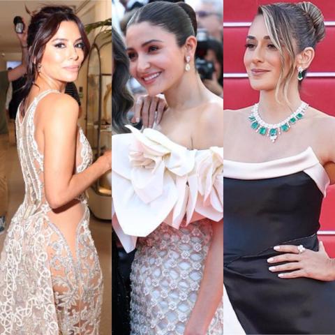 أمينة خليل وأنوشكا شارما وإيفا لونغوريا في كان - تويتر