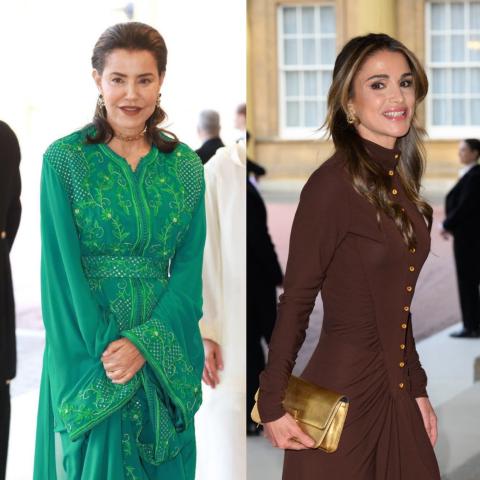 الملكة رانيا والاميرة لالة مريم في حفل استقبال بمناسبة تتويج تشارلز  - مصدر الصورة تويتر