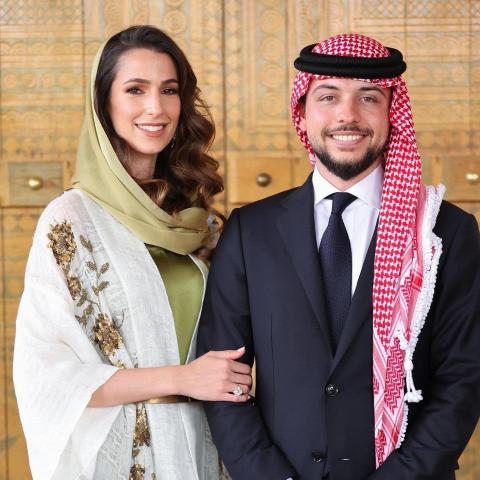 ولي عهد الأردن الأمير الحسين ورجوة آل سيف