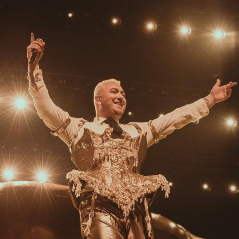 سام سميث في مانشستر يوم أمس - تويتر