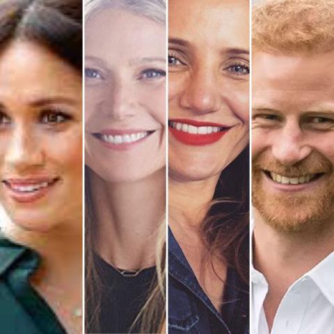 ميغان ماركل والأمير هاري مع غوينيث بالترو و كاميرون دياز