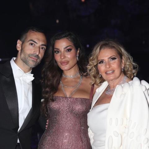 يسرا و نادين نجيم و محمد التركي من حفل أمفار - صورة من إنستقرام