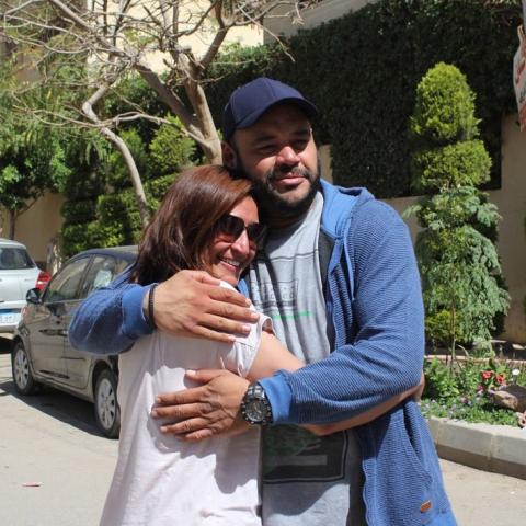 محمد ممدوح و أمينة خليل من كواليس تصوير فيلم "وش في وش"