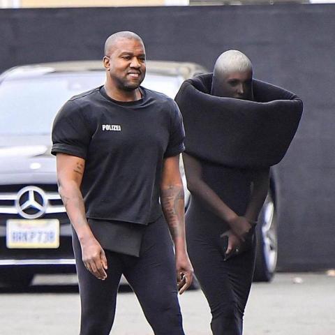 كانيي ويست مع زوجته الجديدة بيانكا سينسوري - تويتر