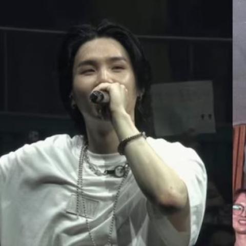 أعضاء BTS V و Jimin و Jungkook في حفل Agust D - صورة معدلة