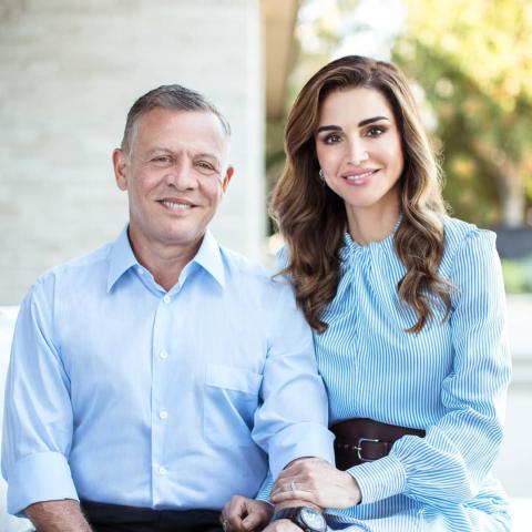 الملكة رانيا العبدالله مع الملك عبدالله الثاني - صورة من انستقرام