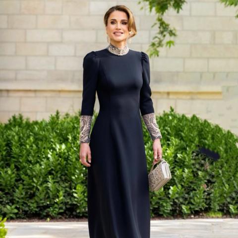 الملكة رانيا في زفاف الأمير الحسين