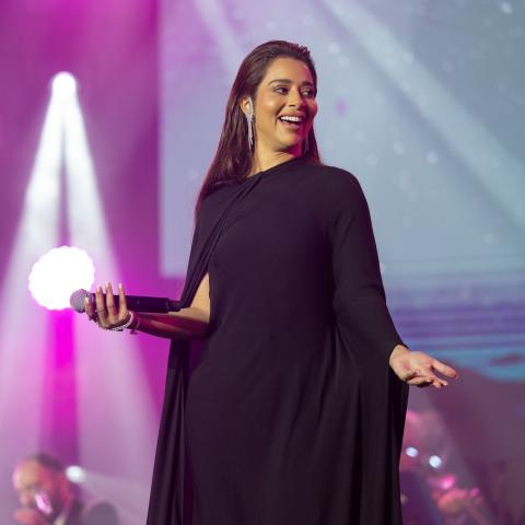 بلقيس من حفلها في جازان - صورة من تويتر بنش مارك