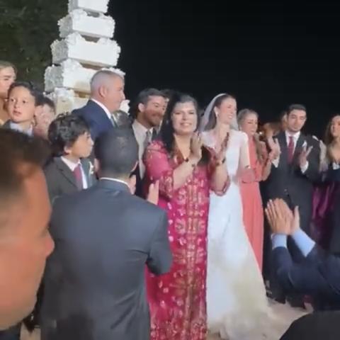 طارق ناصر جودة مع والدته الأميرة سمية وعروسه زين هادي ابو هنطش