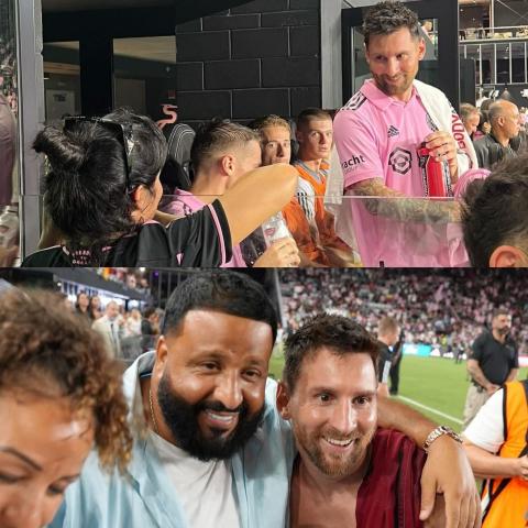 ليونيل ميسي وكاميلا كابيلو ودي جي خالد في الملعب- الصور من انستقرام دي جي خالد وكاميلا كابيلو