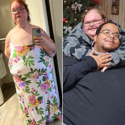 تامي سلاتون وزوجها والصورة الثانية لها بعد فقدانها ٨٠ كيلو - إنستغرام