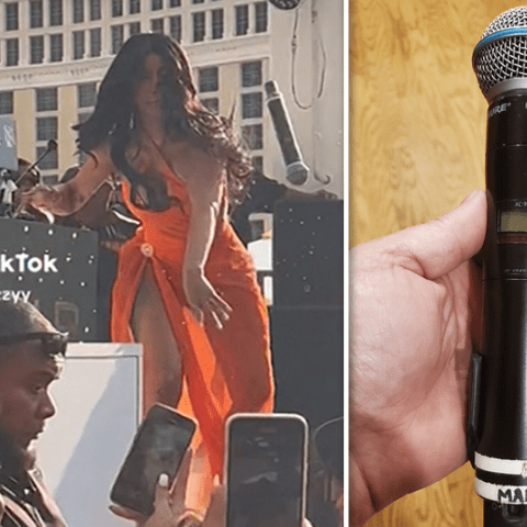 كاردي بي والميكروفون - الصور من تيك توك @j_blizzyy/Scott Fisher