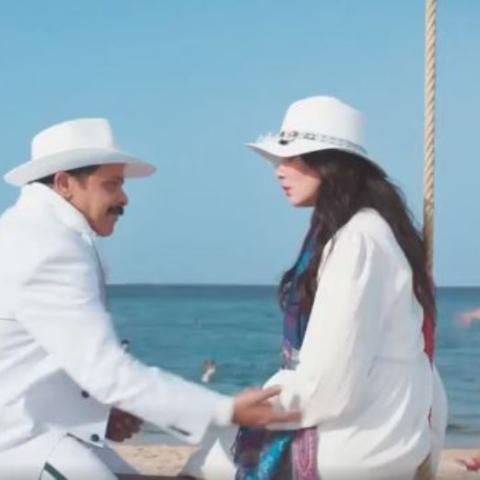 محمد هنيدي و غادة عادل- مشهد من تصوير