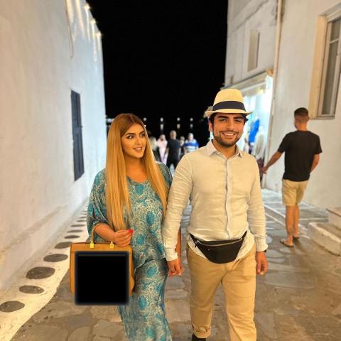 الشيخة مهرة بن راشد آل مكتوم وزوجها الشيخ مانع بن محمد - صورة من انستقرام