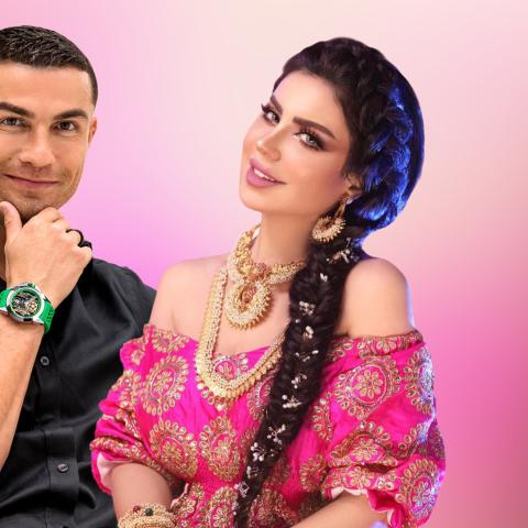 حليمة بولند و كريستيانو رونالدو - صورة معدلة من السوشيال ميديا