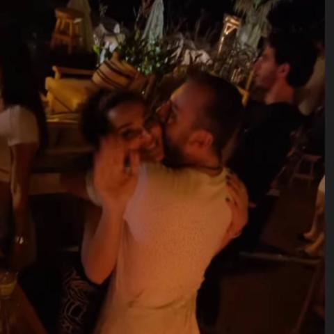 نادين نجيم وخطيبها ناريغ ناربيكيان - صورة من ستوري إنستقرام