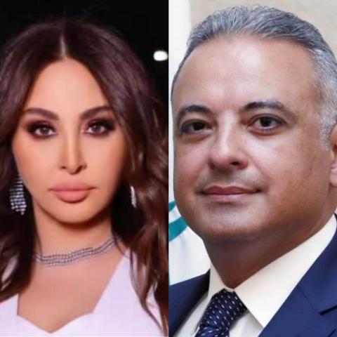 وزير الثقافة اللبناني محمد مرتضى وإليسا - صورة معدلة