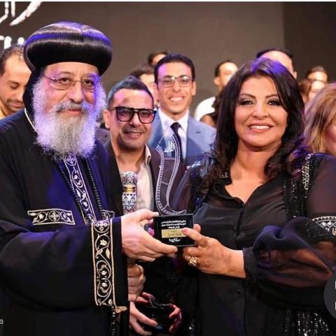 هالة صدقي والبابا تواضروس