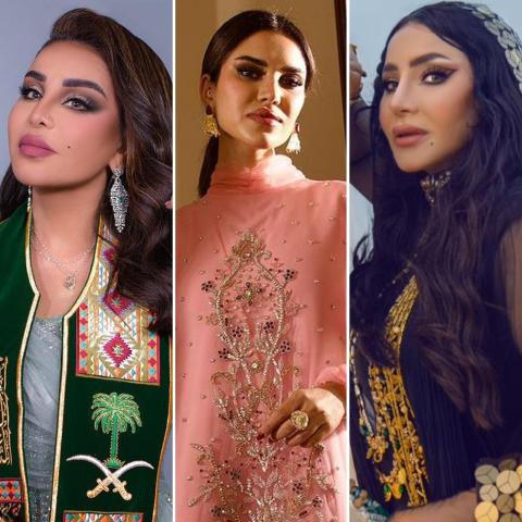 اطلالات المشاهير في اليوم الوطني السعودي