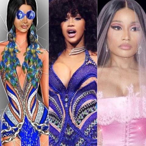 نيكي ميناج واطلالة من تصميم نيكولا جبران لكاردي بي - إنستغرام