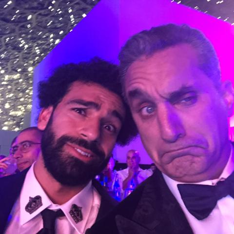 باسم يوسف و محمد صلاح - مصدر الصورة فيسبوك