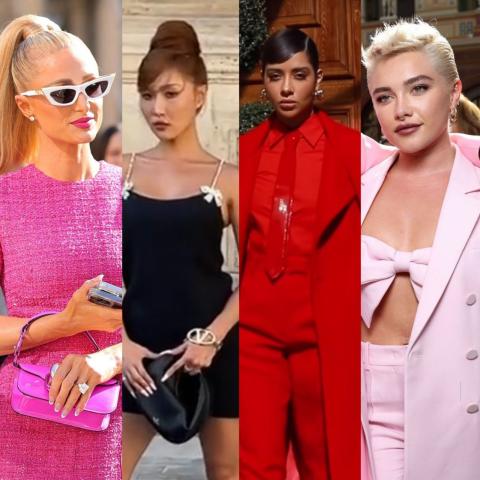 النجوم في عرض مجموعة فالنتينو لـ ربيع وصيف 2024  - صورة معدلة