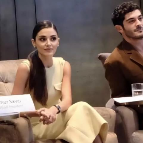 هاندة أرتشيل و بوراك دنيز _ صورة من السوشيال ميديا