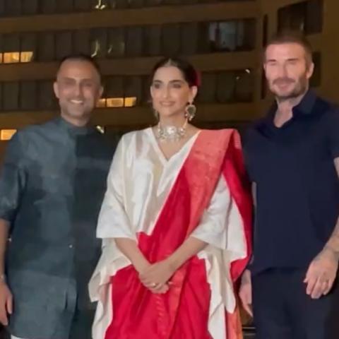 ديفيد بيكهام برفقة سونام كابور وأناند أهوجا