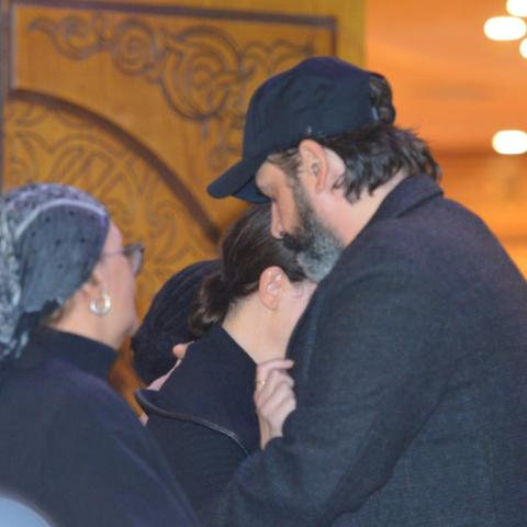 كريم عبد العزيز وريهام عبد الغفور من عزاء والدها