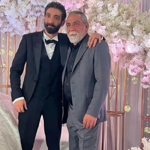 أيمن رضا مع ابنه العريس - صورة من انستقرام