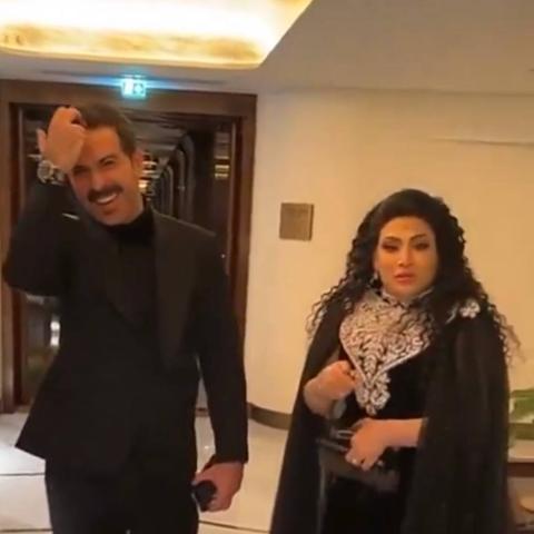 محمود نصر وبدرية طلبة - صورة من السوشيال ميديا