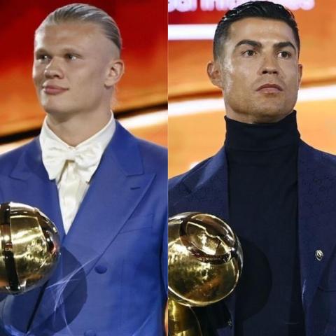 كريستيانو رونالدو وإيرلينغ هالاند في غلوب سوكر بدبي - تويتر