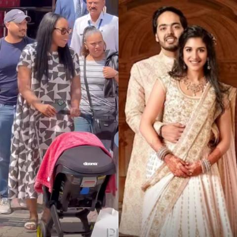 فريق ريهانا في مطار جامناجار من أجل زفاف أنانت أمباني وراديكا ميرشانت