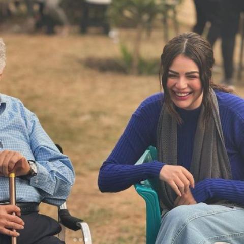 هنادي مهنا ويحيى الفخراني في كواليس عتبات البهجة - صورة من إنستقرام