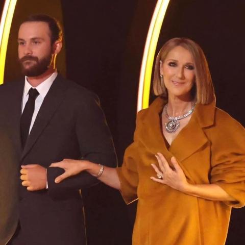 سيلين ديون و ابنها الأكبر من حفل غراميز