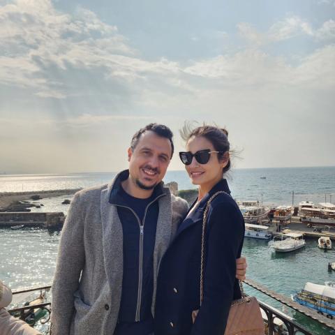 إيميه صياح برفقة زوجها فريد نجار - صورة من انستقرام