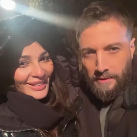 محمد الأحمد و نادين نجيم - صورة من كواليس تصوير مسلسل 2024