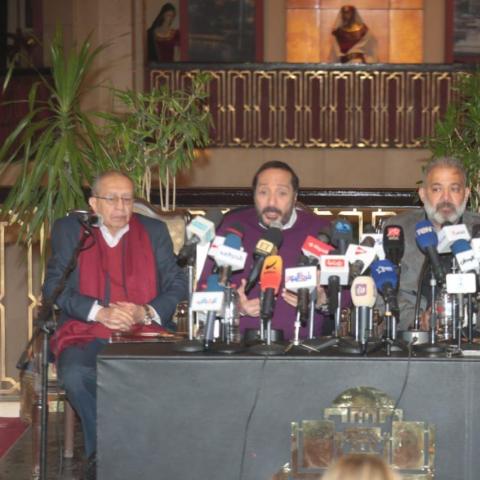 من المؤتمر الصحفي للمشروع الفني 100 سنة