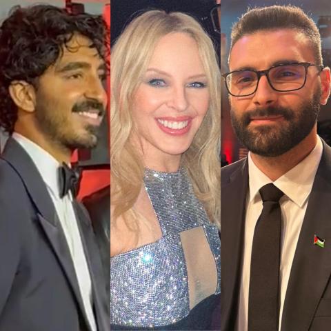 معتز عزايزة وكايلي مينوغ وديف باتل - تويتر