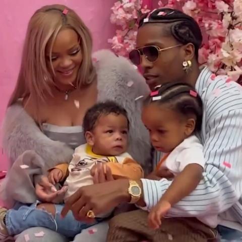 ريهانا وآيساب روكي مع أولادهما - إنستغرام