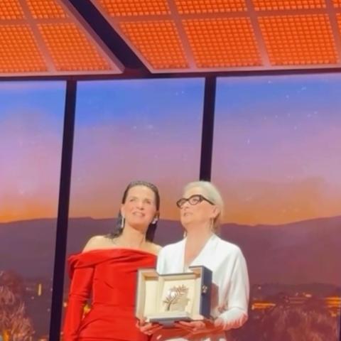 ميريل ستريب خلال تكريمها في مهرجان كان - صورة معدلة