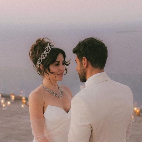 سارة ابي كنعان ووسام فارس من زفافهما - انستغرام