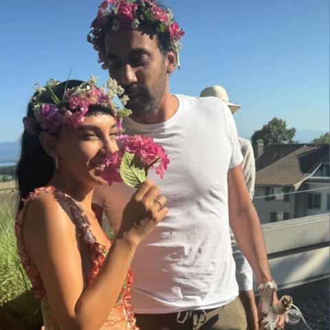 سلمى أبو ضيف وزوجها إدريس عبدالعزيز