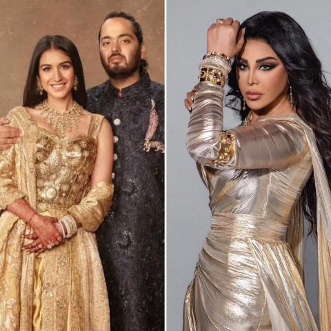 أحلام و أنانت أمباني وزوجته - صورة معدلة